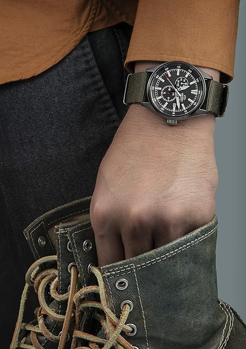 RA-AK0403N Reloj Orient Defender II Hombre Automático Correa Nylon Verde — imagen 2 de 5