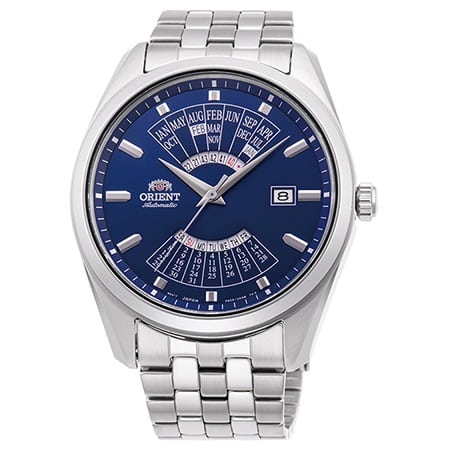 RA-BA0003L Reloj Orient Multi Year Calendar Hombre Correa Acero Esfera Azul