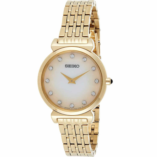 SFQ802P1 Reloj Seiko Essentials Mujer Acero Dorado Esfera Nácar