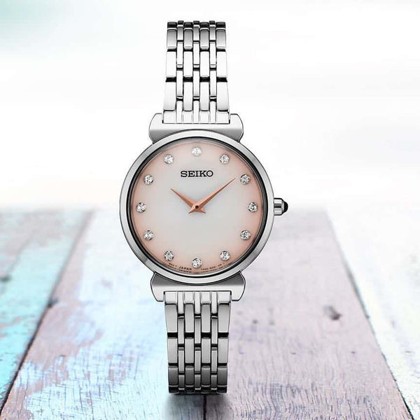SFQ803P1 Reloj Seiko Essentials Mujer Correa Acero Nácar Rosa