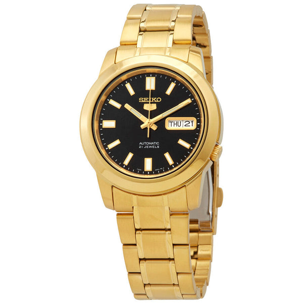 SNKK22K1 Reloj Seiko Automatic 5 Hombre Acero Dorado Esfera Negra