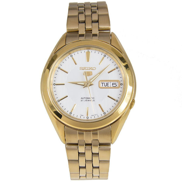 5-SNKL26K1 Reloj Seiko Automatic 5 Hombre Acero Dorado Esfera Blanca - Reloj original en Guatemala