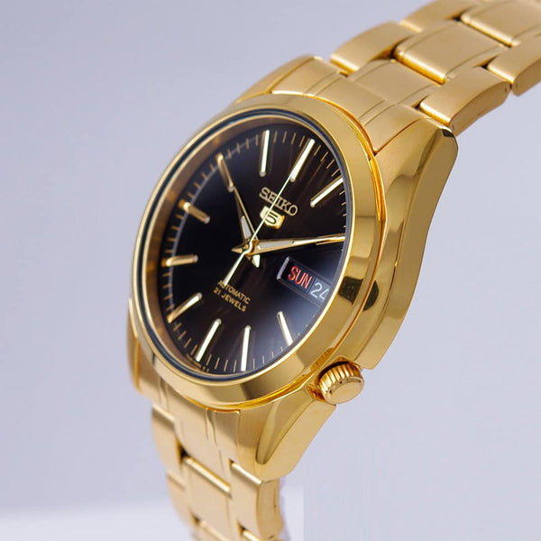 SNKL50K1-5 Reloj Seiko Automatic 5 Hombre Acero Dorado Esfera Negra