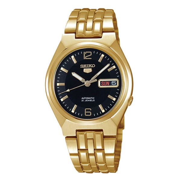 SNKL66K1 Reloj Seiko Automatic 5 Hombre Acero Dorado Esfera Negra