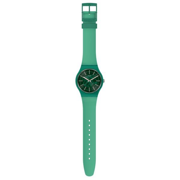 SO29G100 Reloj Swatch Sunbrush Grass de dama pulsera de resina - Resina Verde
