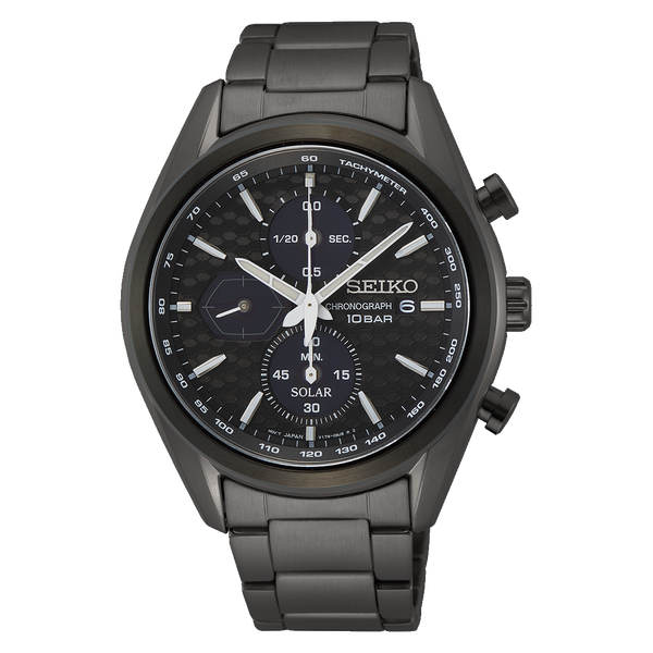 SSC773P1 Reloj Seiko Solar Chronograph Hombre Acero Antracita Cronógrafo