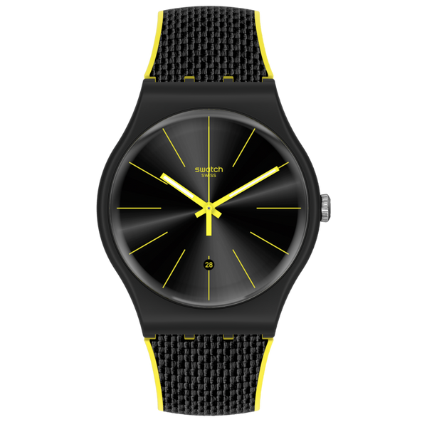 SUOB406 Reloj Swatch Night Cord unisex correa de tela