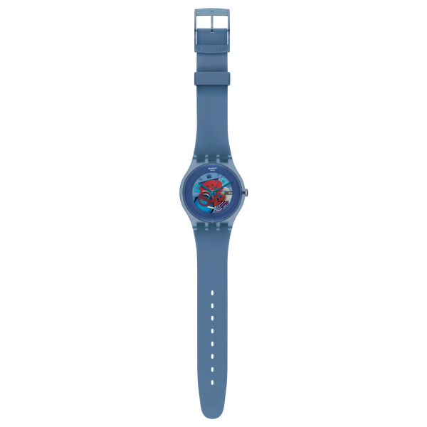 SUON102 Swatch Blue Grey Lacquered de dama pulsera de resina