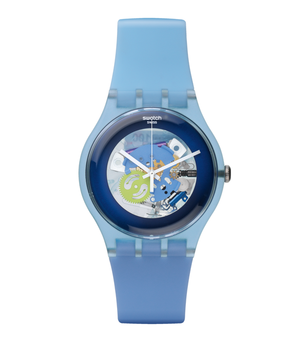 SUOS100 Reloj Swatch Clearly Gent Unisex Correa Caucho