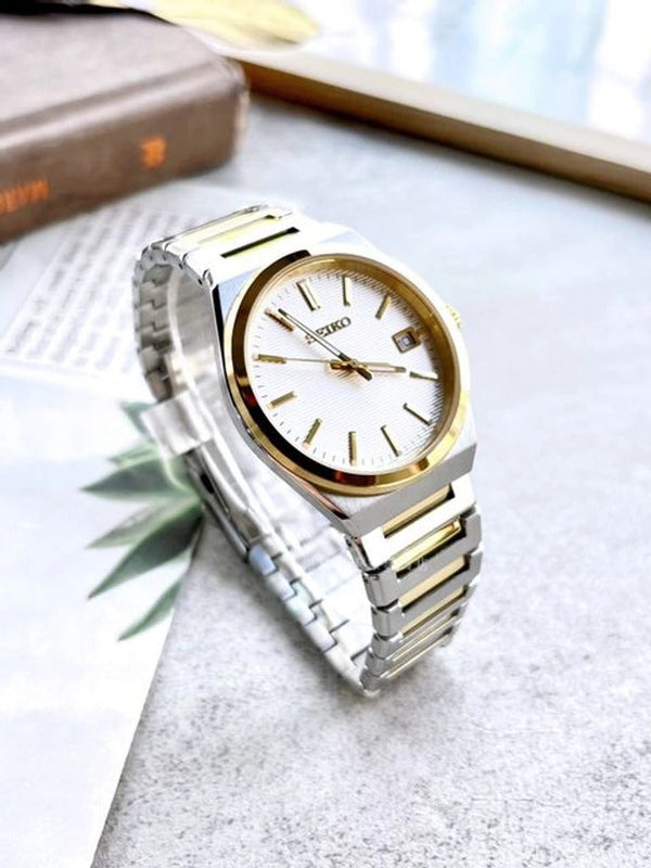 SUR558P1 Reloj Seiko Deportivo Hombre Acero Bicolor Blanco