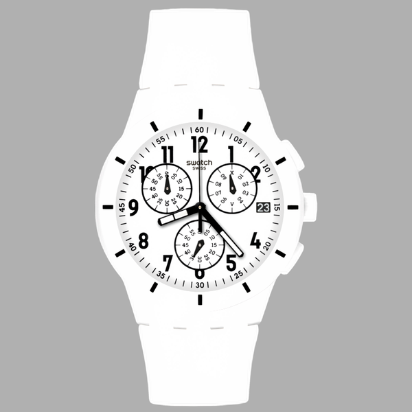 SUSW402 Reloj Swatch Twice Again unisex correa de resina - Resina Blanco