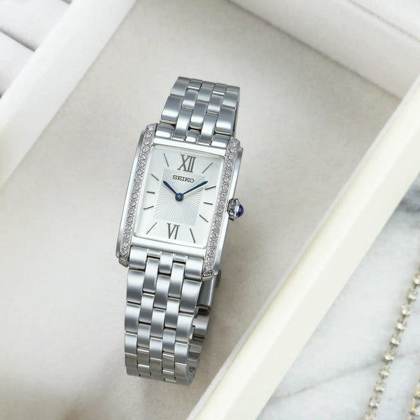SWR091P1 Reloj Seiko Clásico Rectangular Mujer Acero