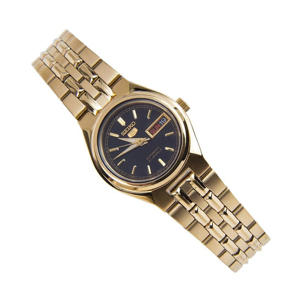 SYMA06K1 Reloj Seiko Automatic 5 Mujer Acero Dorado Esfera Negra