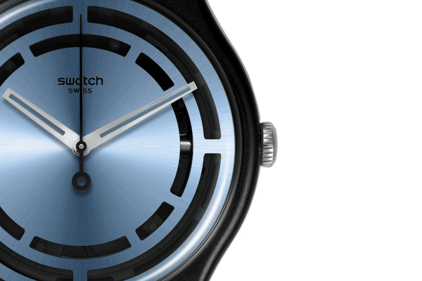 SO32B118 Reloj Swatch Circled Lines Unisex banda de resina - Resina Negro