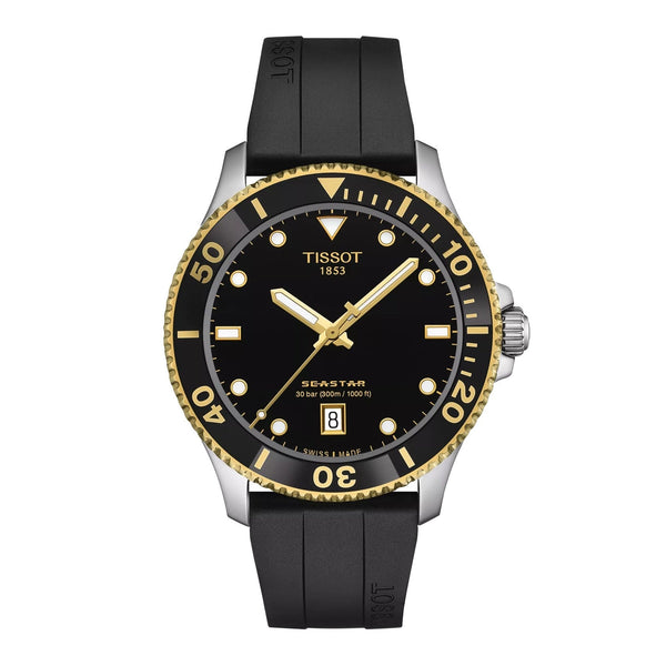 T120.410.27.051.00 Reloj Tissot Seastar 1000 de hombre correa de silicona - Resina Negro