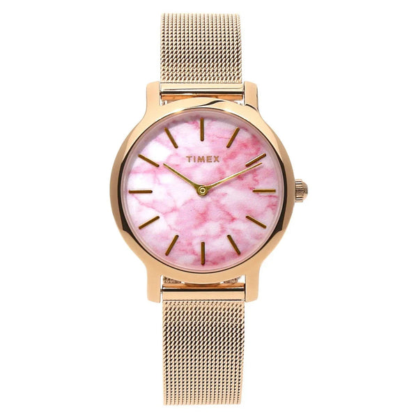 TW2T81000 Reloj Timex Q Timex Mujer Malla Acero Dorado Esfera Rosa