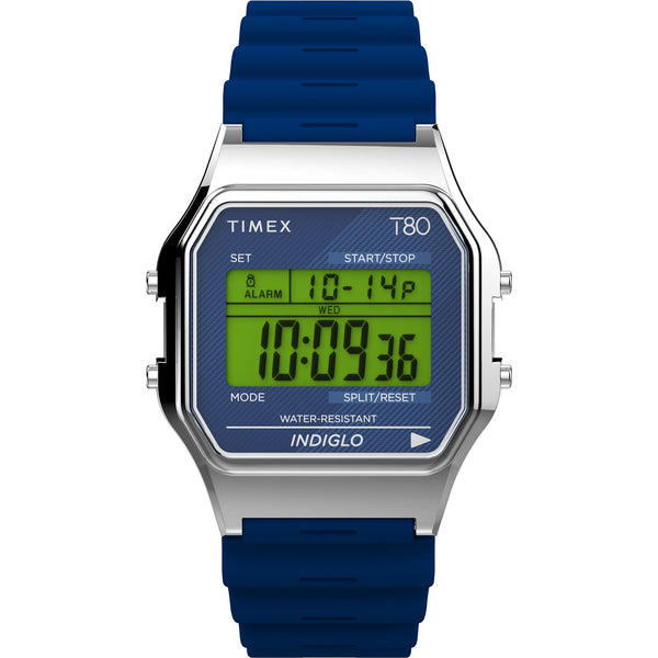 TW2V41200 Reloj Timex T80 Unisex Correa Resina Azul