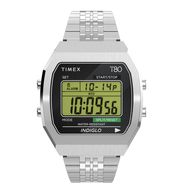 TW2V74200 Reloj Timex T80 Unisex Correa Acero Plateado