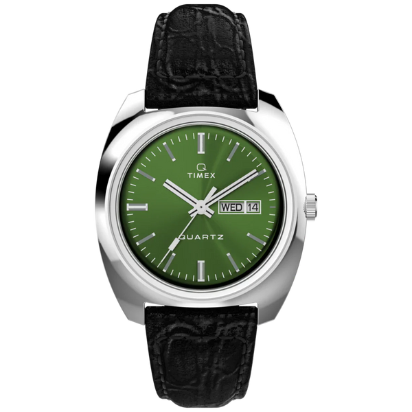 TW2W44700 Reloj Timex Q Timex Hombre Piel Negra Esfera Verde