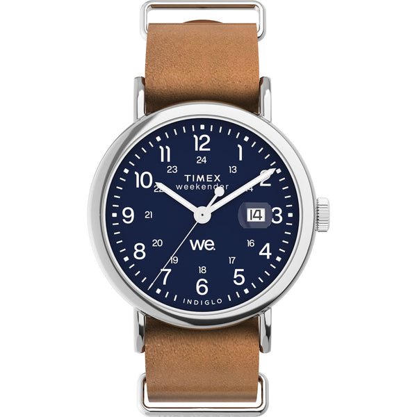 TW2W86800 Reloj Timex Weekender unisex correa de piel - Cuero Marrón