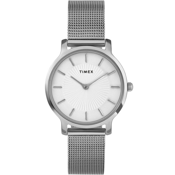 TW2Y10200 Reloj Timex Transcend Mujer Correa Mesh Plateada
