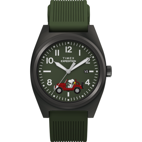 TW2Y52500 Reloj Timex Expedition Snoopy Hombre Verde Caucho