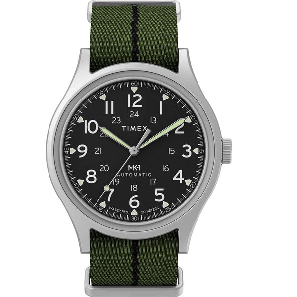 TW2Y71700 Reloj Timex MK1 Hombre Automático Acero Tela Verde