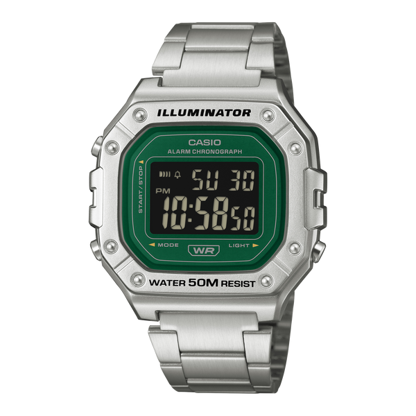 W-218HD-3AV Reloj Casio unisex correa de metal digital — original con garantía, La Relojería GT