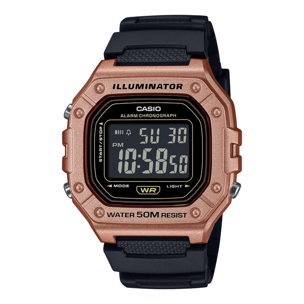 W-218HM-5BV Casio reloj para caballero pulsera de caucho 44 mm — original con garantía, La Relojería GT