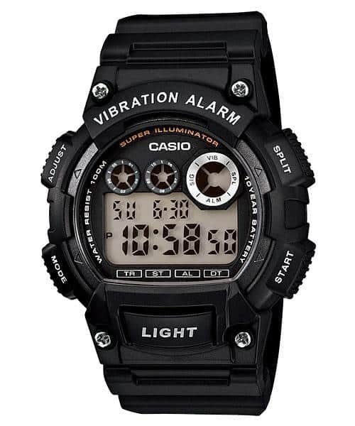 W-735H-1AV Reloj Casio para Hombre, Alarma Vibrante Super Illuminantor — original con garantía, La Relojería GT