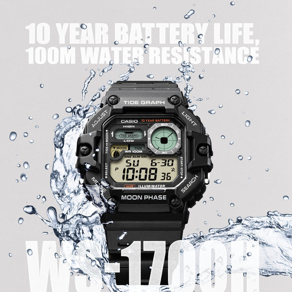 WS-1700H-DE-10-DE Reloj Casio Tide Graph Hombre Resina Negro