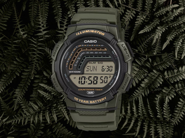 WS-1800-3AV Reloj Casio digital de hombre correa de resina — imagen 2 de 3