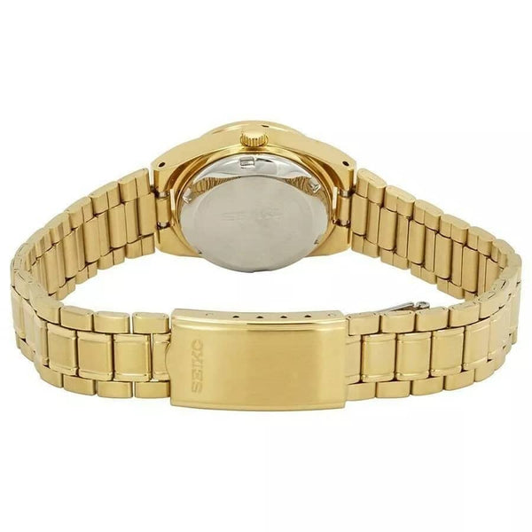 SYM602K1 Reloj Seiko Automatic 5 Mujer Acero Dorado Esfera Negra
