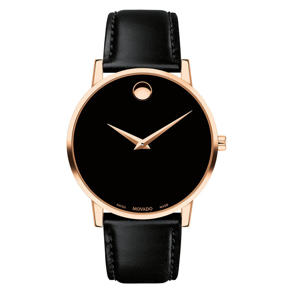 Movado Museum Classic 0607272 reloj de hombre correa de piel negra