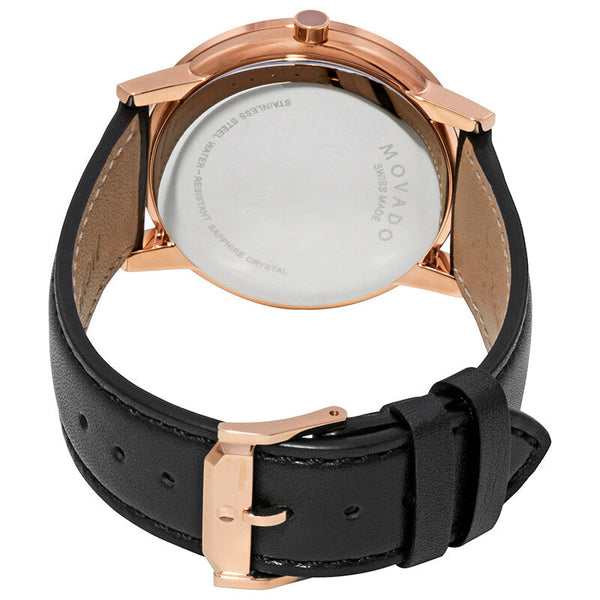 Movado Museum Classic 0607272 reloj de hombre correa de piel negra