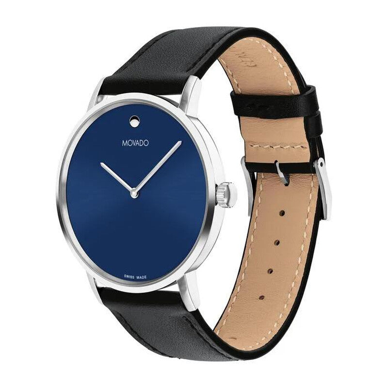 Movado Signature 0607590 reloj de hombre correa de piel negra