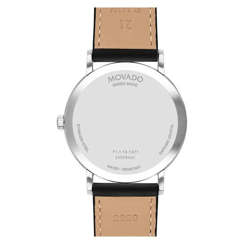 Movado Signature 0607590 reloj de hombre correa de piel negra