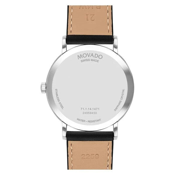 Movado Signature 0607590 reloj de hombre correa de piel negra