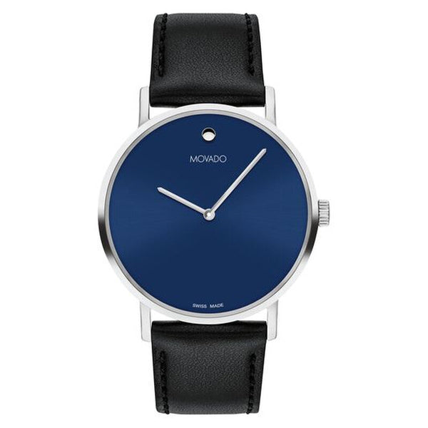 Movado Signature 0607590 reloj de hombre correa de piel negra
