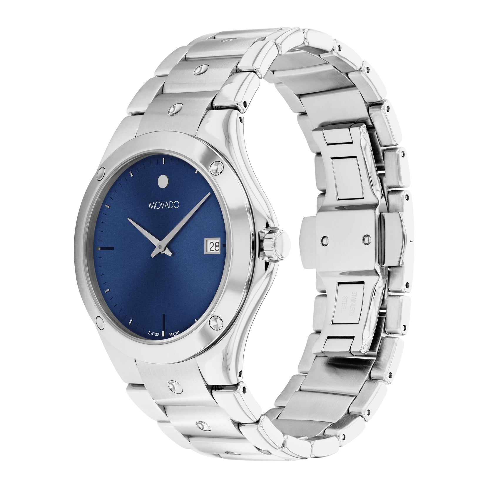 Reloj Movado Excel unisex pulsera de metal 40 mm - Detalle de esfera