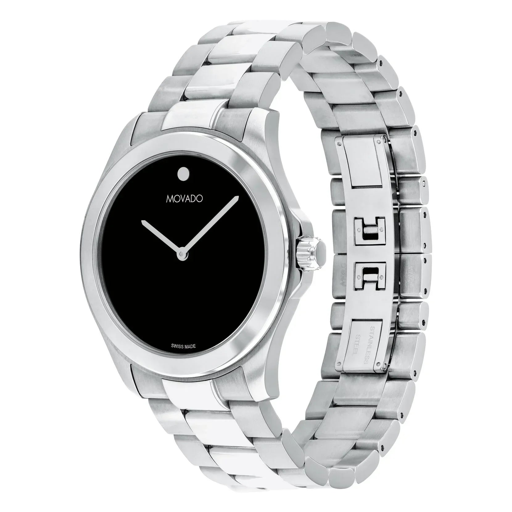 0607717 Reloj Movado Challenger Hombre Acero Esfera Negra