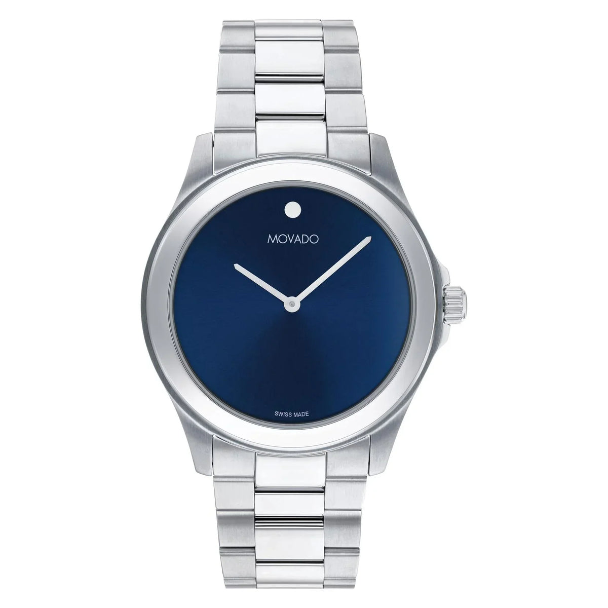 0607718 Reloj Movado Challenger de hombre pulsera de metal plateado