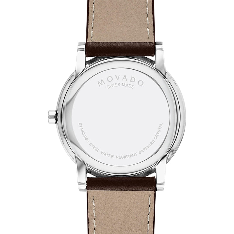 Movado Museum Classic 0607800 reloj de hombre correa de piel marrón