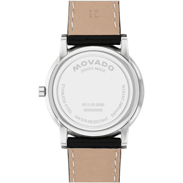 Movado Museum 0607999 reloj de hombre banda de piel negra