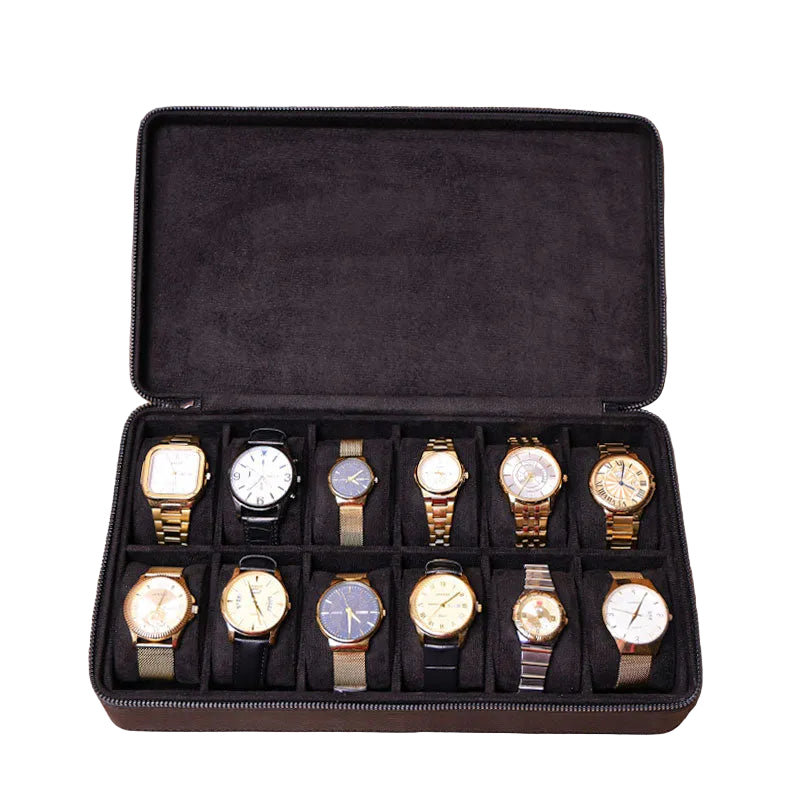 Caja Tancy TC-025 para 12 Relojes Acolchada de Piel