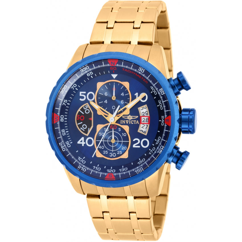 Reloj Invicta Aviator Hombre Acero Dorado Esfera - Reloj original en Guatemala
