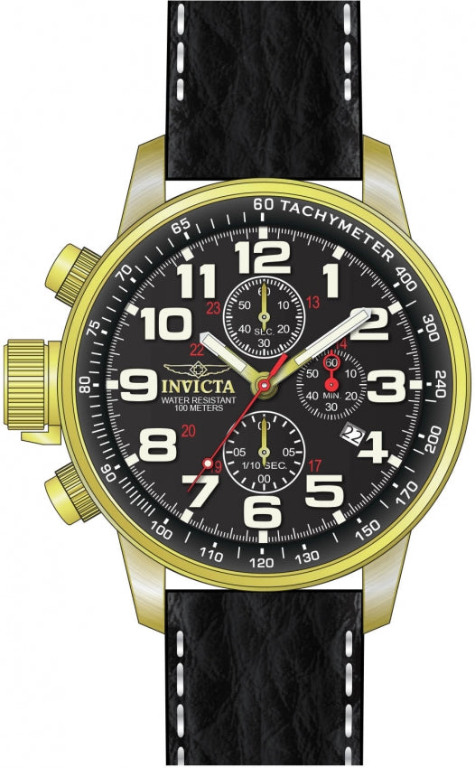 Reloj Invicta Force Zager Hombre Cuero Negro - Vista lateral