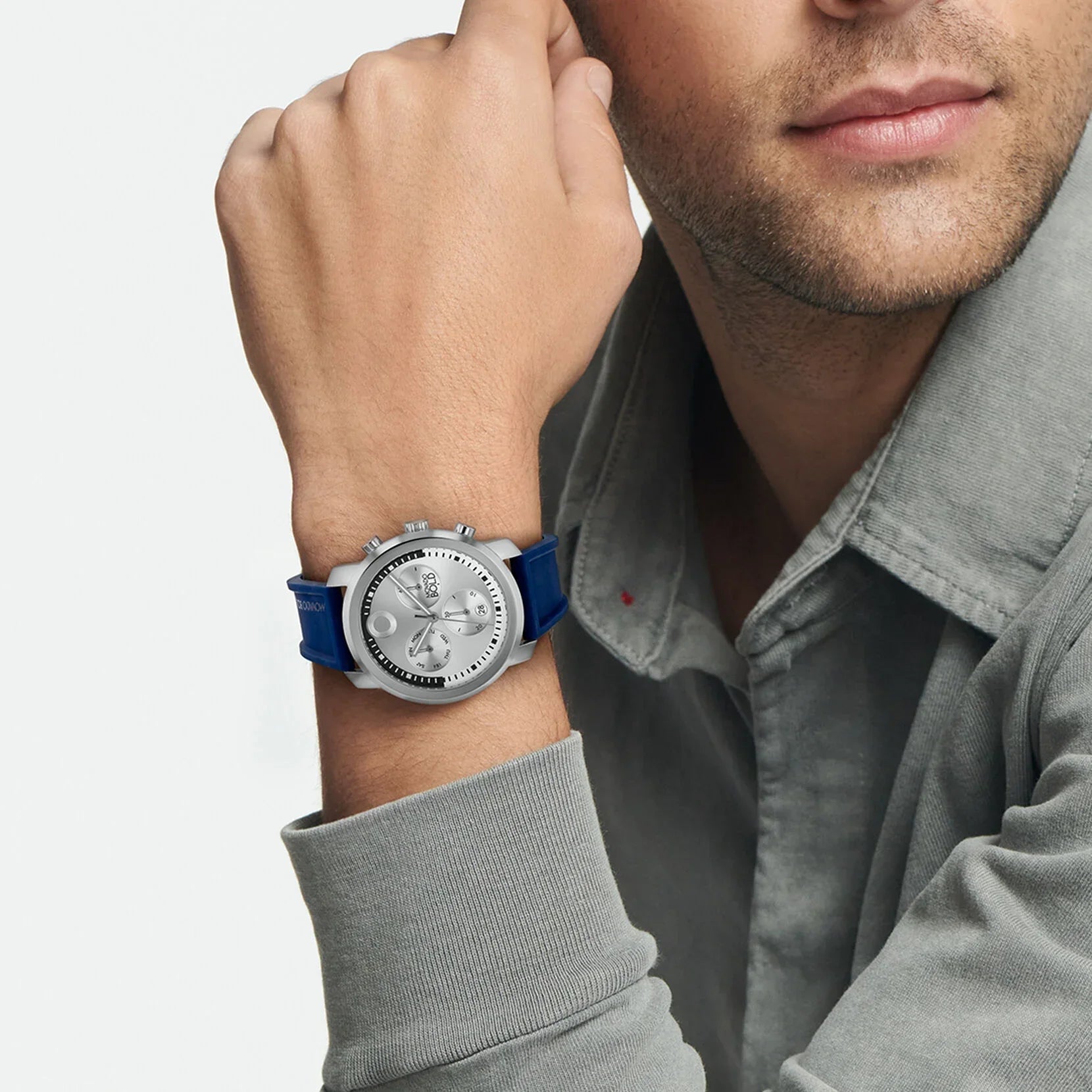 3601048 Reloj Movado Bold Propel Hombre Silicona Azul