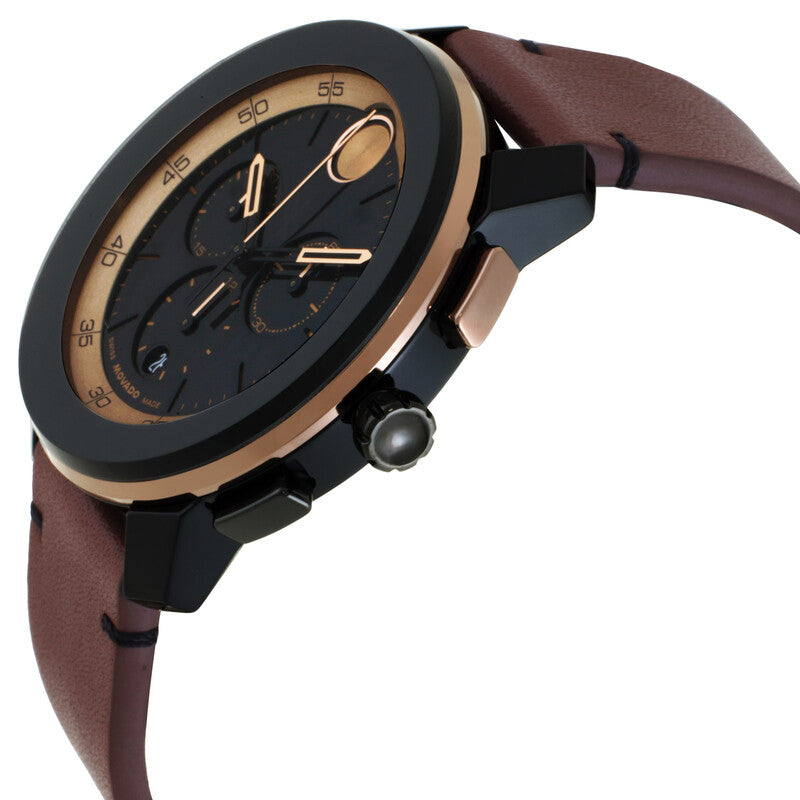 Movado Bold TR90 3601115 Reloj cronógrafo para hombre con correa cognac de 43.5 mm - Marrón