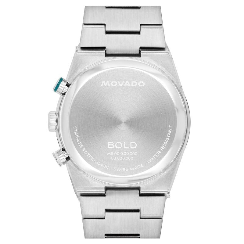 Movado Bold Quest 3601200 – Reloj cronógrafo para hombre, carátula verde de 42 mm - Plateado